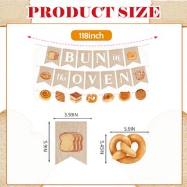 EUOYUFO 3pcs Bun in the Oven Burlap Banners Bun in the Oven Baby Shower Party Decorations Piece Bread Theme Gender Reveal Decor Supplies