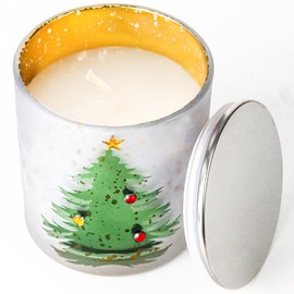 Christmas Candle 11OZ - Pine Fir Scented Candle with Xmas Tree Design, Indoor Christmas Winter Table Decorations, Ideal Gifts