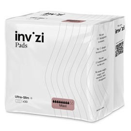 Invizi Pads Maxi Disposable Incontinence Pads – Slimline High-Absorbency Pads for Heavy Bladder Leaks, Odour Control, Breathable & Comfortable Fit for Day & Night Use - 30 Pack