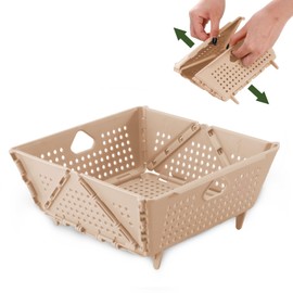 Collapsible Colanders and Strainers Plastic Collapsible Food Strainer for Kitchen Space Saving Collapsible Drain Basket Bowl for Pasta Fruit Vegetable Drainage Storage Dishwasher