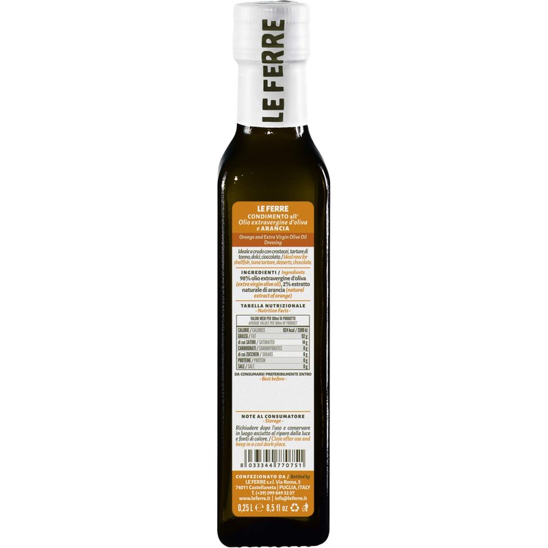 Olio extravergine d'oliva aromatizzato all'arancia 0,25 lt