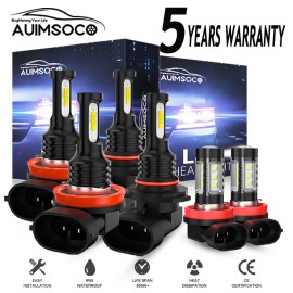 AUIMSOCO LED Headlight High Low Beam Fog Bulb For RAM 1500 2500 3500 Big Horn 2019-2023