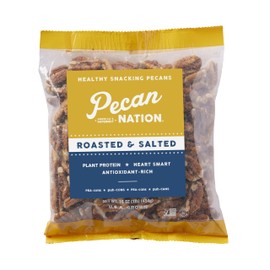 Pecan Nation Roasted & Salted Georgia Pecan Halves 16 oz., Natural, No preservatives, Antioxidant-Rich, Low Carb, Dry Roasted, Healthy Nut Snack for Adults and Kids (2 Pack)