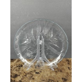 Arcoroc Set Of 4 Arcoroc Canterbury Dinner Plates Floral Clear Glass 10 3/4"  France NEW