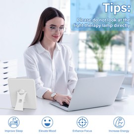 Brenth SAD Lamp, 15000 Lux Light Therapy Lamp UV-Free, Natural Sunlight Lamp SAD Light with 3 Color Temperature 5 Brightness Levels 6 Timer, 180° Stand, Touch Control & Memory Function for Home,Office