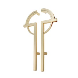 Mcredy Cabinet Pulls Half Moon Drawer Pulls Semi Circle Handle Pulls with Screws Mounting Hole Distance 5.04" Zinc Alloy Drop Handle Drawer Pulls Gold Brushed Pull Handle Set of 2