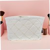 FOMIYES Quilted Portable Makeup Bag Small Cosmetic Organizer Pouch with