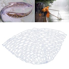 Fly Fishing Landing Net, Outdoor Fly Fishing Landing Net Clear Rubber Net Replacement Mesh Bag Fishing Net Replacement Accessory(Medium 100CM)