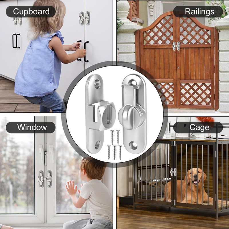 Sliding Door Locks, 90/180 Sliding Door Bolt for Sliding Doors,