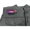 Ivamis Lady Rider Pink Rose and Feathers Small Iron on