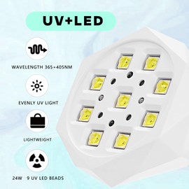 LED Nail Lamp，27W Mini Cordless Flash Cure Lamp,USB Gel Nail Dryer U V Light with 2 Timers，Auto Sensor Gooseneck Portable for Home DIY，UV Beige