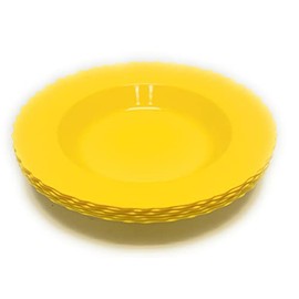 Mintra Home Curly Collection (9in Deep Plate - 6pk, Yellow)