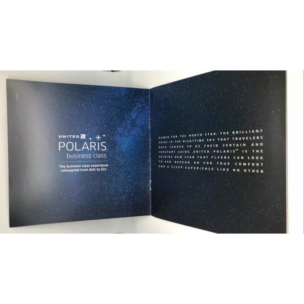 United Polaris Business Class Menu with Wine & Champagne List