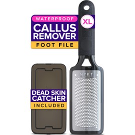 RUSTPROOF Foot File Callus Remover for Feet with Skin Catcher (XL Size) NYK1 MEGAFILE Foot Callus Remover for Wet & Dry Use - High-Performance Feet Scrubber with Textured Grip for Non-Slip Control