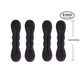 Hair Bun Maker Tool Kit Accessories,4 Pack Magic Bun Wraps Hair Styling Donut Twisters Roll Clip Holder For Women Ladies Girls Black (Small)