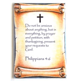 Philippians 4:6 Bible Verse Fridge Magnet (2.5 x 3.5 inches)