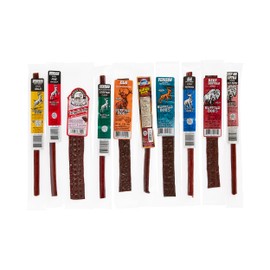 Jerky Dynasty Big Game Mix Jerky Wild Range Variety Pack with Elk, Venison & Buffalo - Unique Farm-Raised Gourmet Jerky Mix, Flavorful Beef Added, Delectable High-Protein Snack (10 Pack)