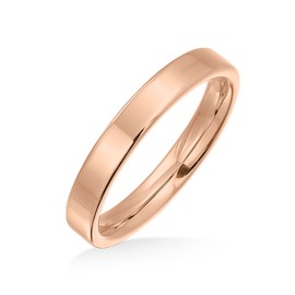 Plain Simple Thin Cigar Flat Couples Titanium Wedding Band Rings for Men for Women Polished Rose Comfort Fit 3MM