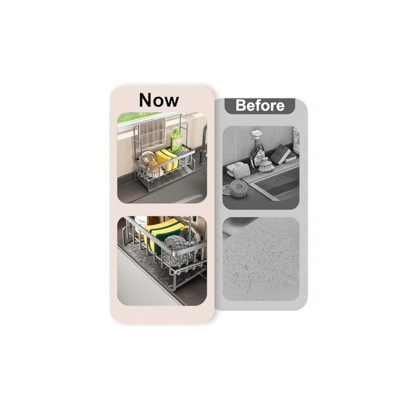 Sink Organiser, Sink Organiser, Dish Drainer Dishes, Kitchen Sponge Holder,