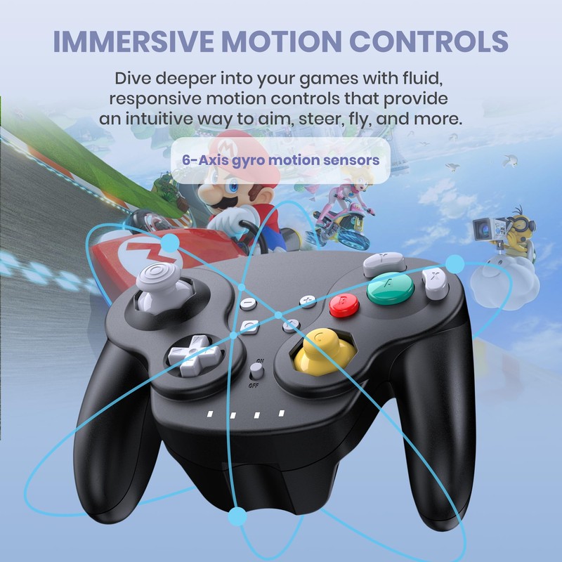 Wireless Controller for Switch/Lite/Switch Online, NGC Style Pro Controller Compatible