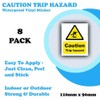 8-Pack Caution Trip Hazard Vinyl Sticker Sign Waterproof & UV-Resistant,