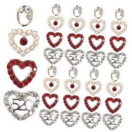 Ipetboom 40pcs Heart Shaped Nail Diamonds Nail Art Decoration DIY Projects Charms Nail Accessories Heart Shape Patches Shiny Nail Art Diamond Decor Manicure Charm Gem Zinc Alloy Flash