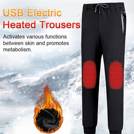 USB Electric Heated Trousers 3 Heating Zones Winter Warming Pants Temperature Adjustable Electric Thermal Clothing Outdoor Camping Fishing Hiking Heating Trousers