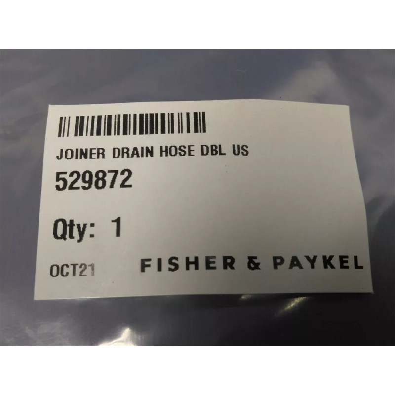 Fisher & Paykel 529872 Dishwasher Double Drain Hose Joiner OEM