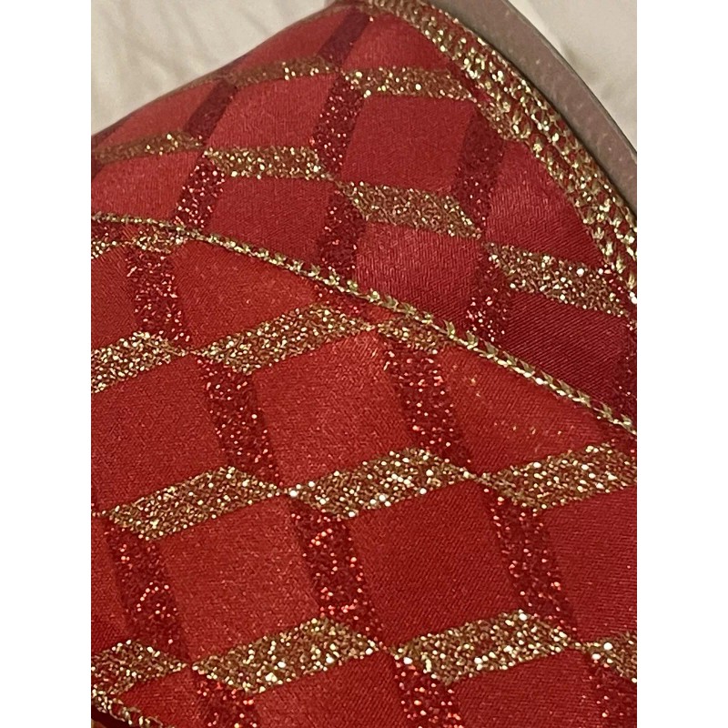 Premium Red & Sparkly Gold Ribbon 2.5” Premium CHRISTMAS Wired