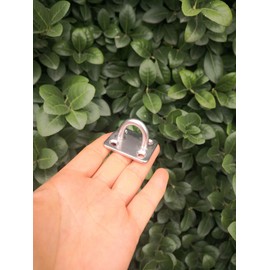 JY-MARINE Stainless Steel 316 Ceiling Hook Square Pad Eye Plate Marine Deck Hardware Staple Hook Loop Screws Mount, 40mm x35mm,4 Set