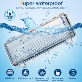 XINYIELE Waterproof Outdoor Project ABS Plastic Junction Box IP67 Weatherproof Dustproof Enclosure with Hinged Cover, Mounting Plate,Wall Brackets for Power Project (Clear,10.2"x4.3"x3.0")