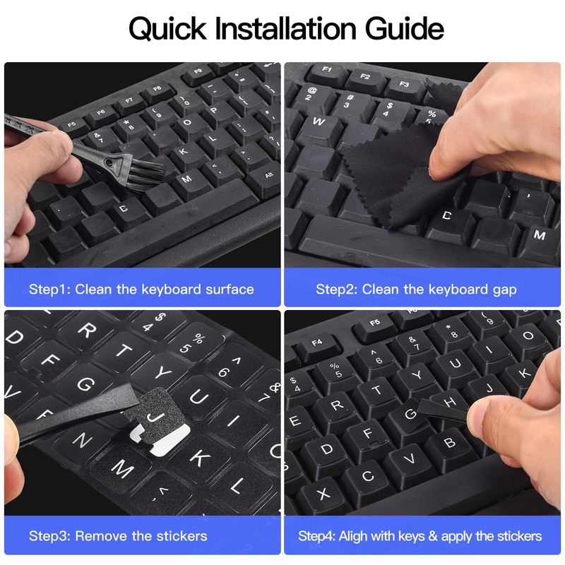 2PCS Russain Keyboard Stickers with Tweezer, Replacement Cyrillic Keyboard Letters
