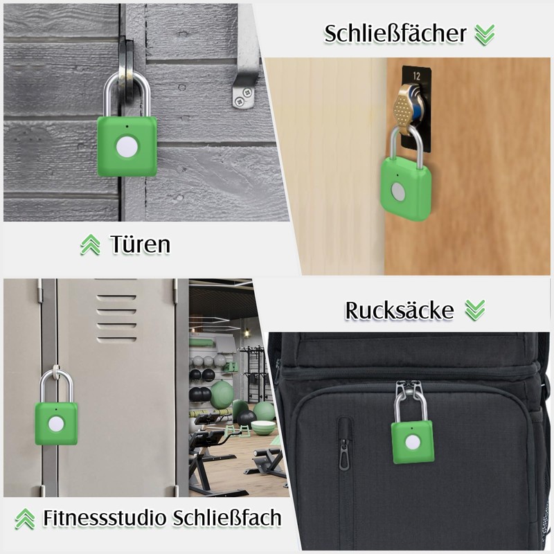 Anweller Smart Fingerprint Padlock Bluetooth Gym, Office, Home, Garden -