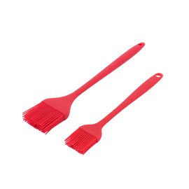 TRADYX Silicone Basting Pastry Brush, Silicone Basting Brush For Cooking Heat Resistant and One-Pieces Design, BPA-Free, Brushes Spread Oil Butter Sauce Marinades for, brush egg (2 piece) (Red)