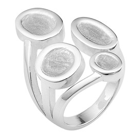 Vinani 2RMN Sterling Silver 925 Sterling Silver Ring with Rounded and Shiny Shiny Coral Design, Sterling Silver, No Gemstone