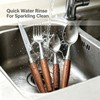 Silverware Set Wood Handle Forks Spoons Steak Knives For Camping