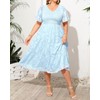 Plus Size Easter Dress Midi Curvy Light Blue Summer Casual