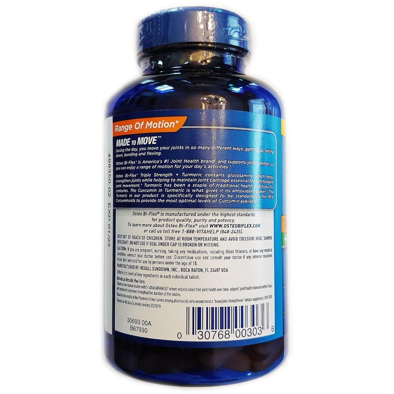 Osteo Bi-Flex, Triple Strength + Turmeric, 200 Tablets, with Glucosamine