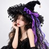 Lace Velvet Witch Hat for Halloween Costumes – Gothic Moon