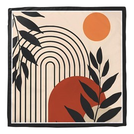 Zewurtuw Scarf Silk Feeling Large Square Satin Head Hair Wrap Lightweight Fashion Cute Aesthetic 27.5 Inches for Women Girls (D25-Red Leaf)