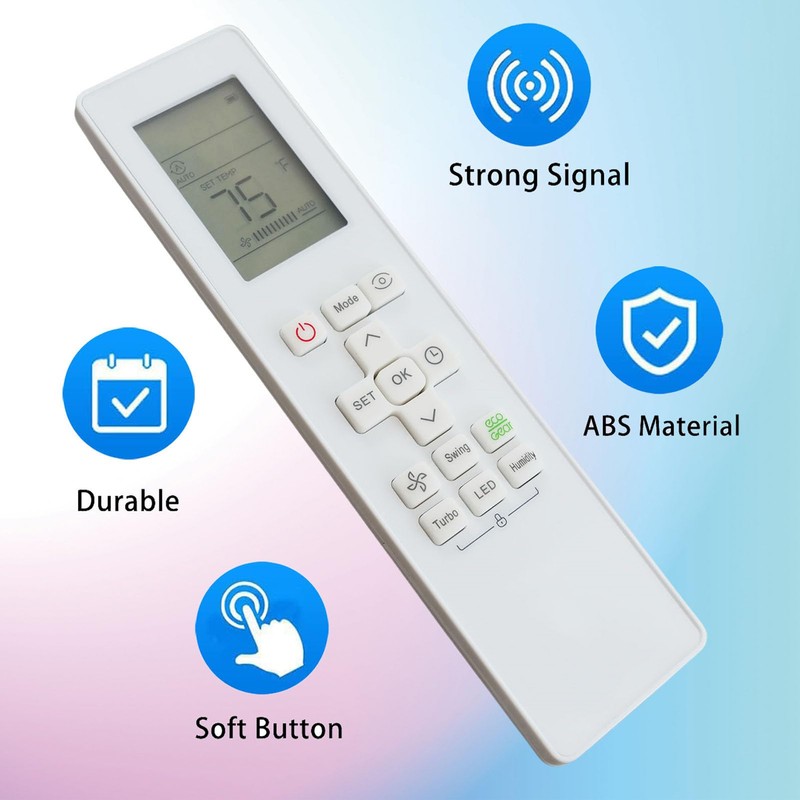 Replacement Remote Control RG10L1-C2HS Compatible for Midea RG10L(2HS)/BGEFU1 RG10 Air