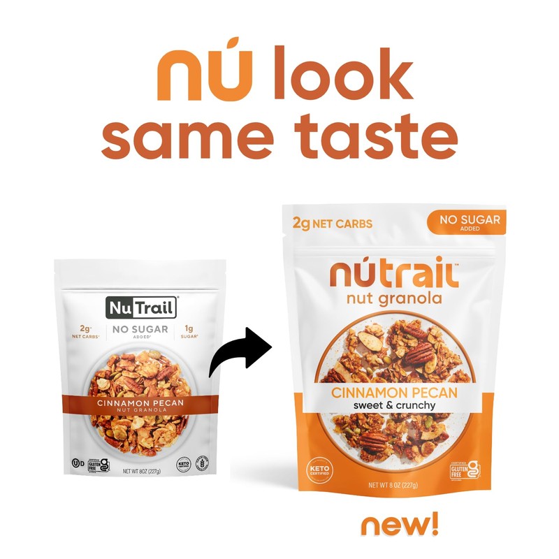 NuTrail Nut Granola Cereal, Cinnamon Pecan, No Sugar Added, Gluten