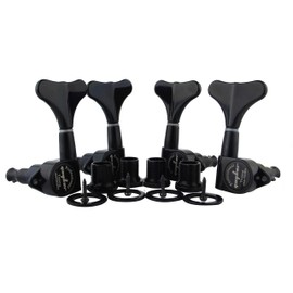 Guyker - Afinadores de bajo guitarra (2R + 2L) - Cabezal de relación 1:17 Sellado Clavijas de afinación de repuesto para guitarra eléctrica de bajo jazz o instrumentos de precisión, color negro
