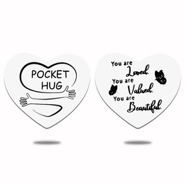 Motivational Inspirational Gifts for Granddaughter Daughter Sister Christmas Birthday Gifts for Pocket Hug Token Keepsake Gifts for Wife Girlfriend Anniversary Presents Double Side Coin Keychain