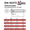 Countersunk Screws with Hexalobular Socket (TX) – M5 x 30
