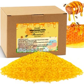 10LB Yellow Beeswax Pellets Food Grade Natural Organic Beeswax Triple Filtered Beeswax for Candle Making Beeswax Pastilles for DIY Creams Lotions Lip Balm Soap