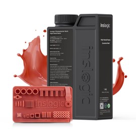 Inslogic High Detail 3D Printer Resin, Smooth Matte Finish with Fine Detail for Miniatures, Low Shrinkage, No Cracking, 405nm UV-Curing Resin for LCD, DLP, SLA 3D Printing (Chestnut Red, 1kg）