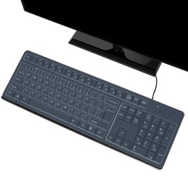 2 Pack Universal Anti-Dust Keyboard Cover Skin for 107/104 Keys Standard Desktop Keyboard Reusable Waterproof Keyboard Protector Cover-Clear