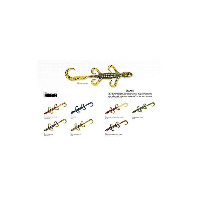 Yum Lures Lizard Ultimate Finesse Lizard Soft Plastic Swim-Bait Bass
