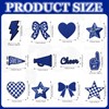 Glitinsel 24 Pcs Blue Football Cheer Patches Iron on for